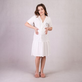 Платье с рюшами на рукавах для беременных лето белый 44-54р.
Это элегантное женс. . фото 3