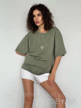 
Женская длинная футболка оверсайз зеленого цвета
Широкая зеленая футболка
Топов. . фото 1