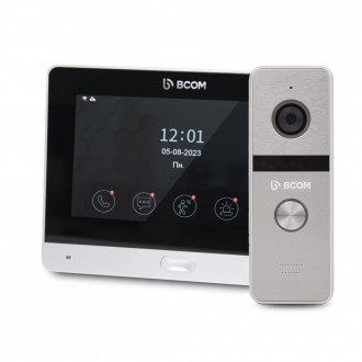 Комплект Wi-Fi відеодомофона 7" BCOM BD-760FHD/T Silver + BT-400FHD Silver
 Якщо. . фото 2