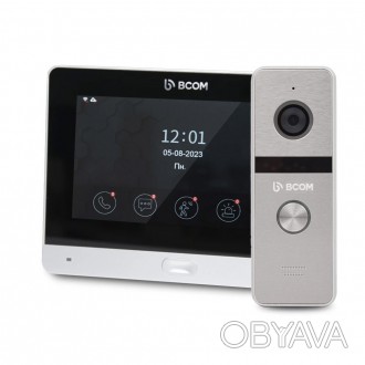 Комплект Wi-Fi відеодомофона 7" BCOM BD-760FHD/T Silver + BT-400FHD Silver
 Якщо. . фото 1