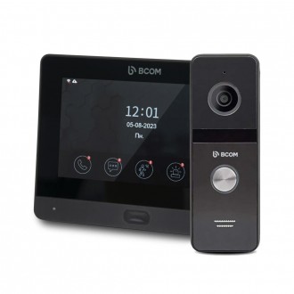 Комплект Wi-Fi відеодомофона 7" BCOM BD-760FHD/T Black + BT-400FHD Black
 Якщо д. . фото 2