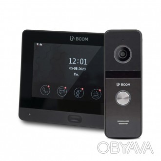 Комплект Wi-Fi відеодомофона 7" BCOM BD-760FHD/T Black + BT-400FHD Black
 Якщо д. . фото 1
