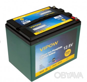 Vipow LiFePO4 12,8V 50Ah – аккумуляторная батарея LiFePO4 типа на базе ВМS платы. . фото 1