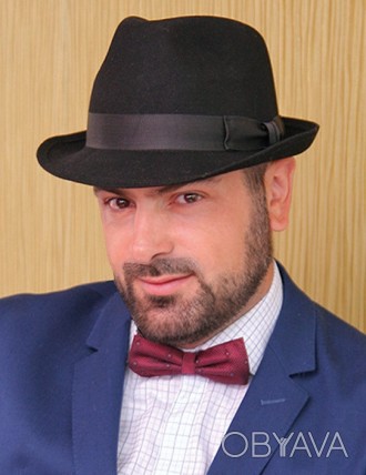  Мужская фетровая шляпа популярной формы федора из натуральной валяной шерсти .П. . фото 1