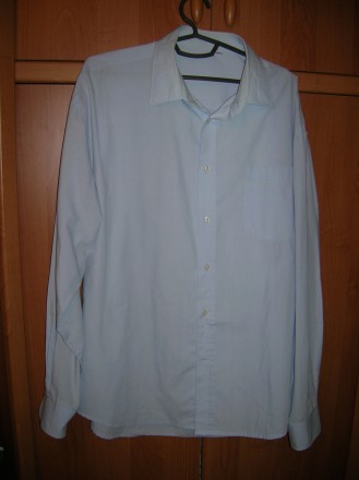 Рубашка мужская светло-серая Украина размер 52-54. Плечи-53, рукав-65, объем под. . фото 2