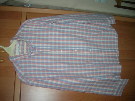 Рубашка мужская H&M  размер XL в серо-розовую клетку. Практически новая. Пле. . фото 3