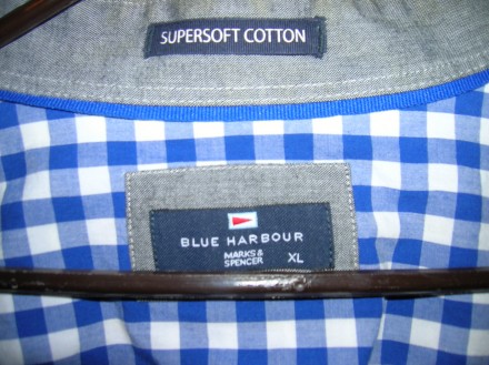 Рубашка мужская M&S super soft cotton p. XL.  Плечи-52, рукав-66, объем под . . фото 7