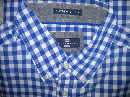 Рубашка мужская M&S super soft cotton p. XL.  Плечи-52, рукав-66, объем под . . фото 2