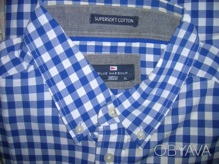 Рубашка мужская M&S super soft cotton p. XL.  Плечи-52, рукав-66, объем под . . фото 1