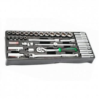 Набор инструмента головки с трещоткой 3/8" 35ед. (в ложементе, тип В) TOPTUL GTB. Київ. фото 1