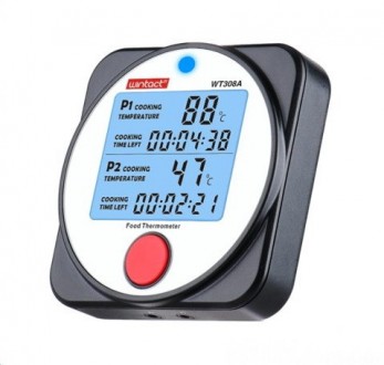 Термометр для гриля (мяса) 2-х канальный Bluetooth, -40-300°C WINTACT WT308A
 
Т. . фото 3