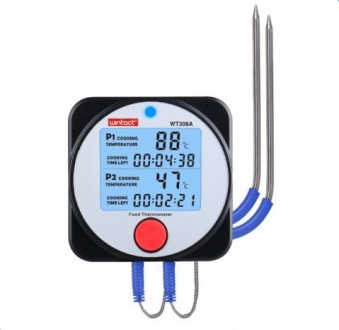 Термометр для гриля (мяса) 2-х канальный Bluetooth, -40-300°C WINTACT WT308A
 
Т. . фото 2