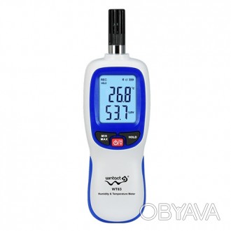 Термогигрометр 0-100%, -20-70°C WINTACT WT83
 
Термогигрометр (влагомер, психром. . фото 1