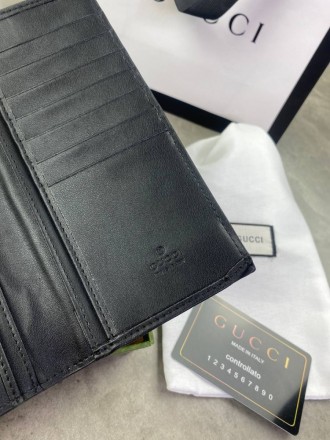 
 
 Бумажник Gucci GG
Цвет : черный
Материал : канвас+кожа
Производитель : Китай. . фото 5