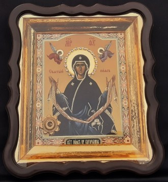 Ікона у пластиковому кіоті, зі склом, літографія 15х18, з капсулою ладану зі Свя. . фото 3