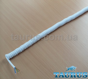 Кабель спиральный длинный белого цвета ThermoPulse White Extra Long 3m / 3x0.75 . . фото 3