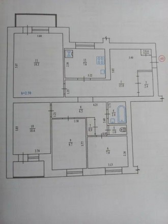Продам простору 4-х кімнатну квартиру на 11 школі, площа  88.1/47/7.6 кв.м на 3/. Полтава. фото 2