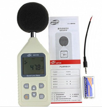 Измеритель уровня шума (шумомер), фильтр А/С BENETECH GM1358
 
GM1358 - цифровой. . фото 4