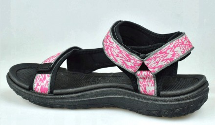 Чорні з рожевим спортивні жіночі сандалі Neringa від популярного бренду Lee Coop. . фото 3