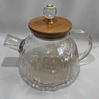 Чайник заварочный с бамбуковой крышкой и декоративным кристаллом SNT 1л
Стеклянн. . фото 8