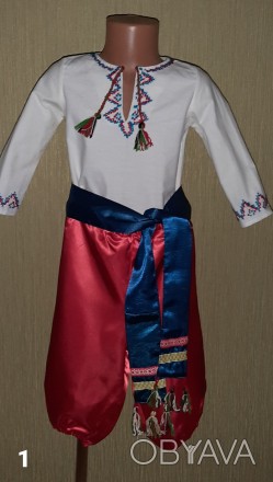 продам карнавальний костюм українця-козака на 4 роки, зріст 104, штани червоні, . . фото 1