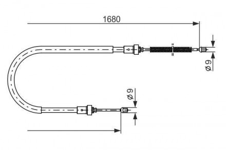 Трос ручника Logan (04-) Bosch 1 987 477 955 применяется в качестве аналога ориг. . фото 3
