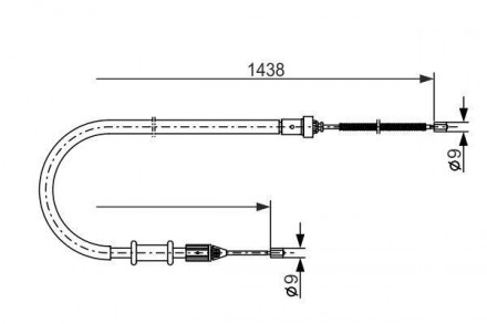 Трос ручника Kangoo (97-) Bosch 1 987 477 634 применяется в качестве аналога ори. . фото 3