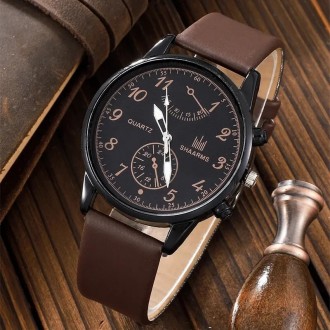 Набір кварцовий годинник браслет мото коричневий.
ВАЖНО! Без подарункової коробк. . фото 3