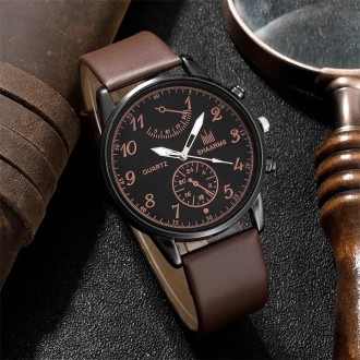 Набір кварцовий годинник браслет мото коричневий.
ВАЖНО! Без подарункової коробк. . фото 5