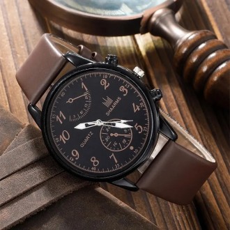 Набір кварцовий годинник браслет мото коричневий.
ВАЖНО! Без подарункової коробк. . фото 6