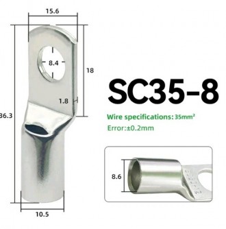 Луженый обжим литый наконечник для кабеля SC35-8. 
Качественный, литый. Напылени. . фото 2
