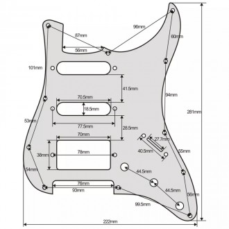 Пікгард HSS для електрогітари Stratocaster American standard.
Колір білий перлам. . фото 3