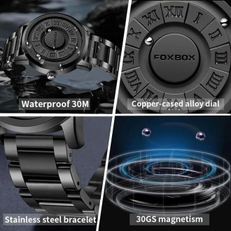 Магнитные наручные часы FoxBox черные металлические.
Фирменный Китай FoxBox.
Отп. . фото 4