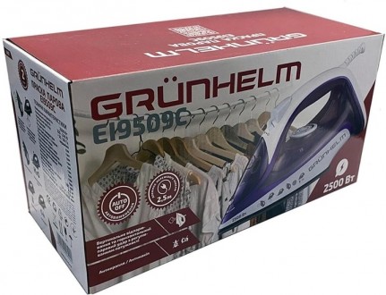 Праска Grunhelm
EI9509C 2500 Вт
Праска Grunhelm EI9509C має потужний паровий уда. . фото 5