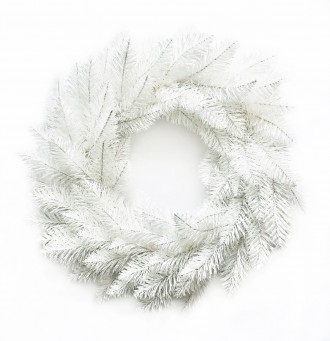 Белые веточки рождественского венка серии Elegant имеют кончики заостренной форм. . фото 4