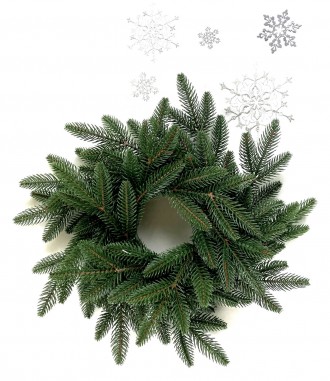 Вінки хвойні різдвяні Classic литі d-40см зелені (упаковка 15 штук). . фото 3