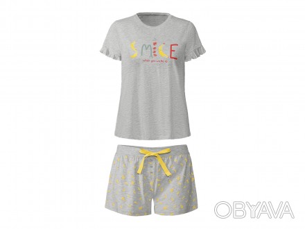 Женская пижама из хлопка от Немецкого бренда Esmara. Состоит из футболки и трико. . фото 1