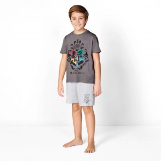 Летняя детская трикотажная пижама Harry Potter. Комплект состоит из шортиков и ф. . фото 3
