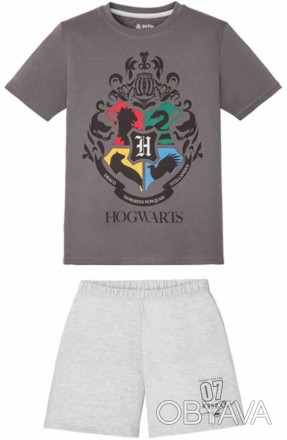Летняя детская трикотажная пижама Harry Potter. Комплект состоит из шортиков и ф. . фото 1