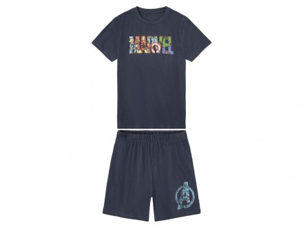 Літня трикотажна дитяча піжама Marvel. Комплект складається з шортиків та футбол. . фото 2