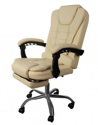 Комп'ютерне офісне крісло з еко шкіри Malatec 16225 кремовий Офісне крісло, . . фото 2