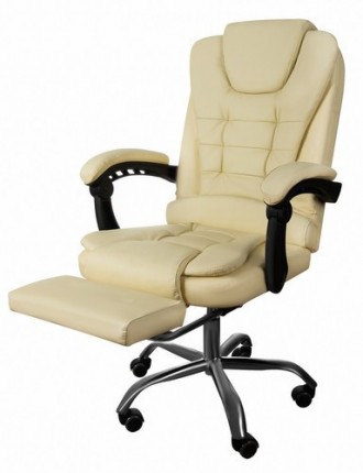 Комп'ютерне офісне крісло з еко шкіри Malatec 16225 кремовий Офісне крісло, . . фото 3