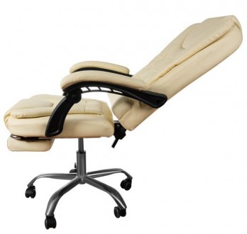 Комп'ютерне офісне крісло з еко шкіри Malatec 16225 кремовий Офісне крісло, . . фото 4