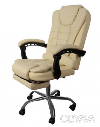 Комп'ютерне офісне крісло з еко шкіри Malatec 16225 кремовий Офісне крісло, . . фото 1