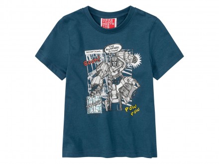Хлопковая футболка с принтом Transformers спереди. Коротким рукавом и круглым вы. . фото 2