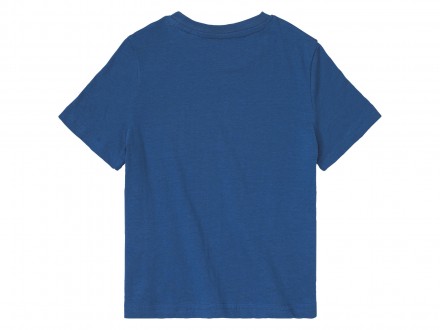 Бавовняна футболка бренду Lupilu з принтом спереду. Коротким рукавом та круглим . . фото 4