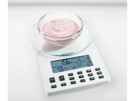 Весы кухонные Silver Crest SNAW 1000 D2
Описание продукта
	пищевые весы с анализ. . фото 5