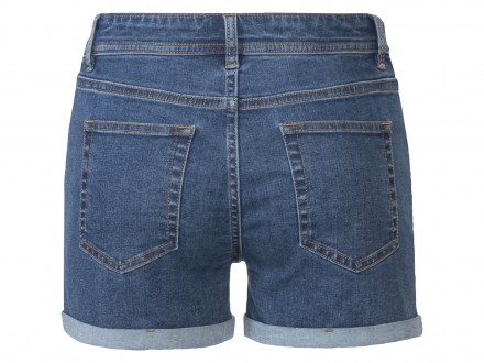 Женские джинсовые шорты от бренда Esmara. Подвернуты снизу, с карманами спереди . . фото 3