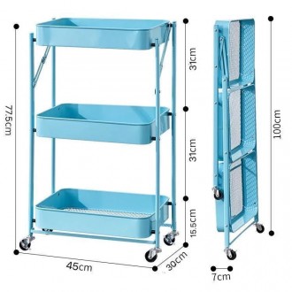 Етажерка металева збірна на 3 відділення, 
колір блакитний 
. . фото 2