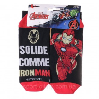 Высокие, однотонные носки Marvel Avengers Iron Man 1-pack black — 93154862-3 с р. . фото 2